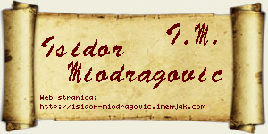 Isidor Miodragović vizit kartica